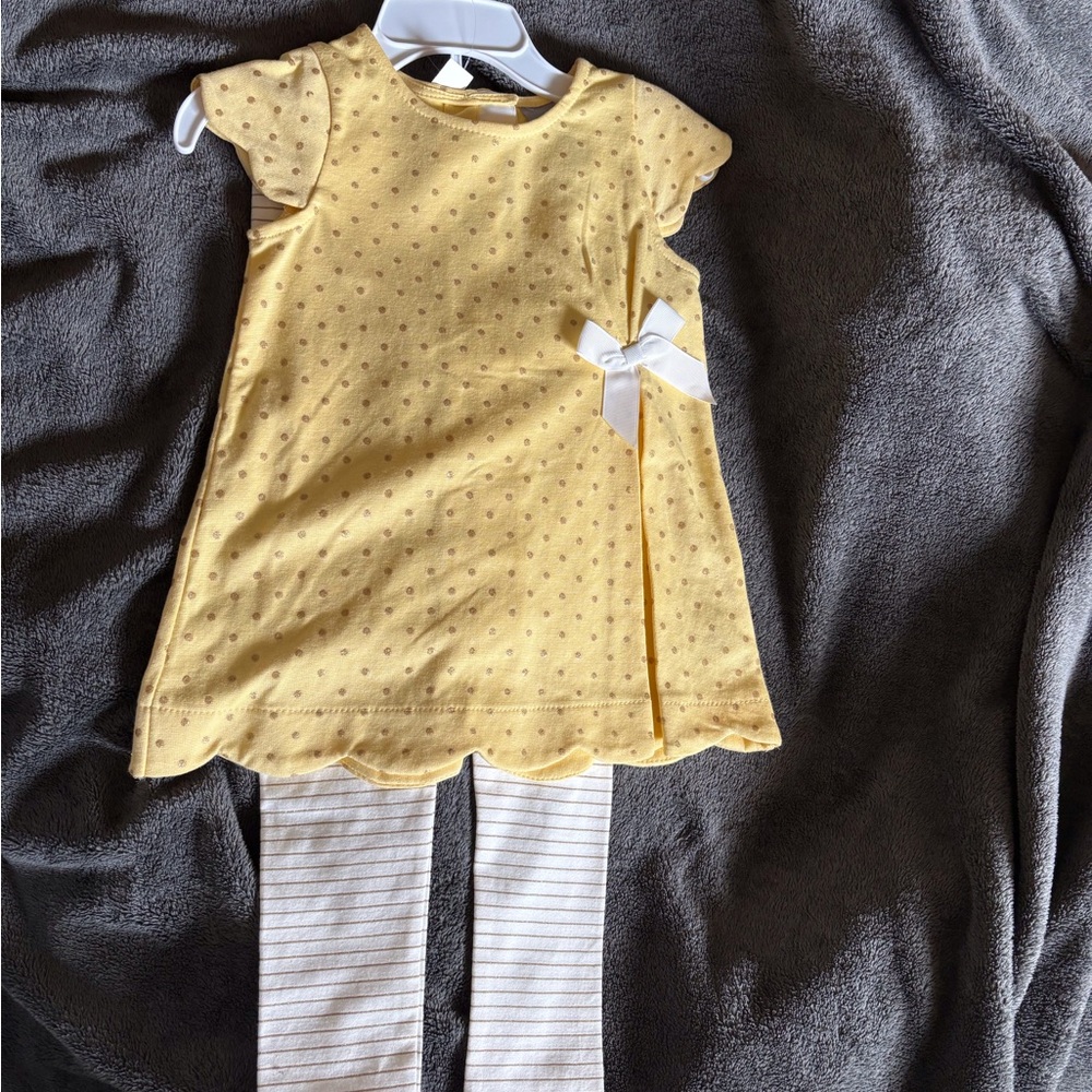 Tahari Yellow Polka Dot Top
